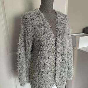 Gray Fuzzy Open-Front Cardigan,Kensie brand size S